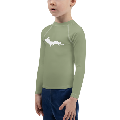 Michigan Upper Peninsula Rash Guard (w/ UP Outline) | Toddler - Beachgrass Green