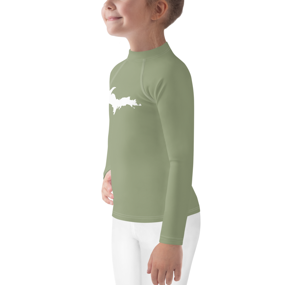 Michigan Upper Peninsula Rash Guard (w/ UP Outline) | Toddler - Beachgrass Green