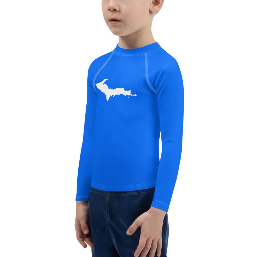 Michigan Upper Peninsula Rash Guard (w/ UP Outline) | Toddler - Motor Town Blue