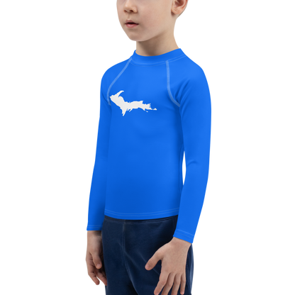 Michigan Upper Peninsula Rash Guard (w/ UP Outline) | Toddler - Motor Town Blue