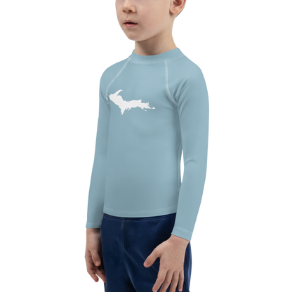 Michigan Upper Peninsula Rash Guard (w/ UP Outline) | Toddler - Opal Blue