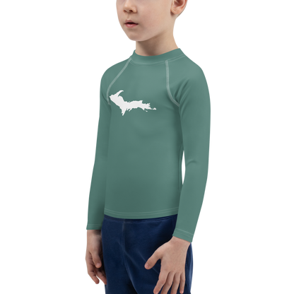 Michigan Upper Peninsula Rash Guard (w/ UP Outline) | Toddler - Copper Green