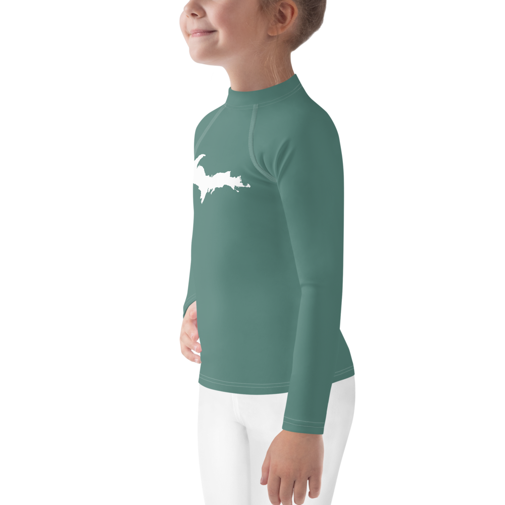 Michigan Upper Peninsula Rash Guard (w/ UP Outline) | Toddler - Copper Green