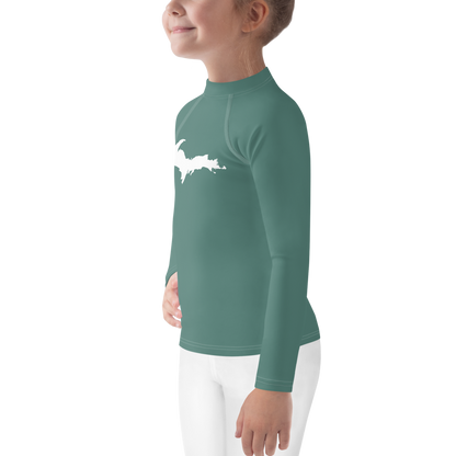 Michigan Upper Peninsula Rash Guard (w/ UP Outline) | Toddler - Copper Green