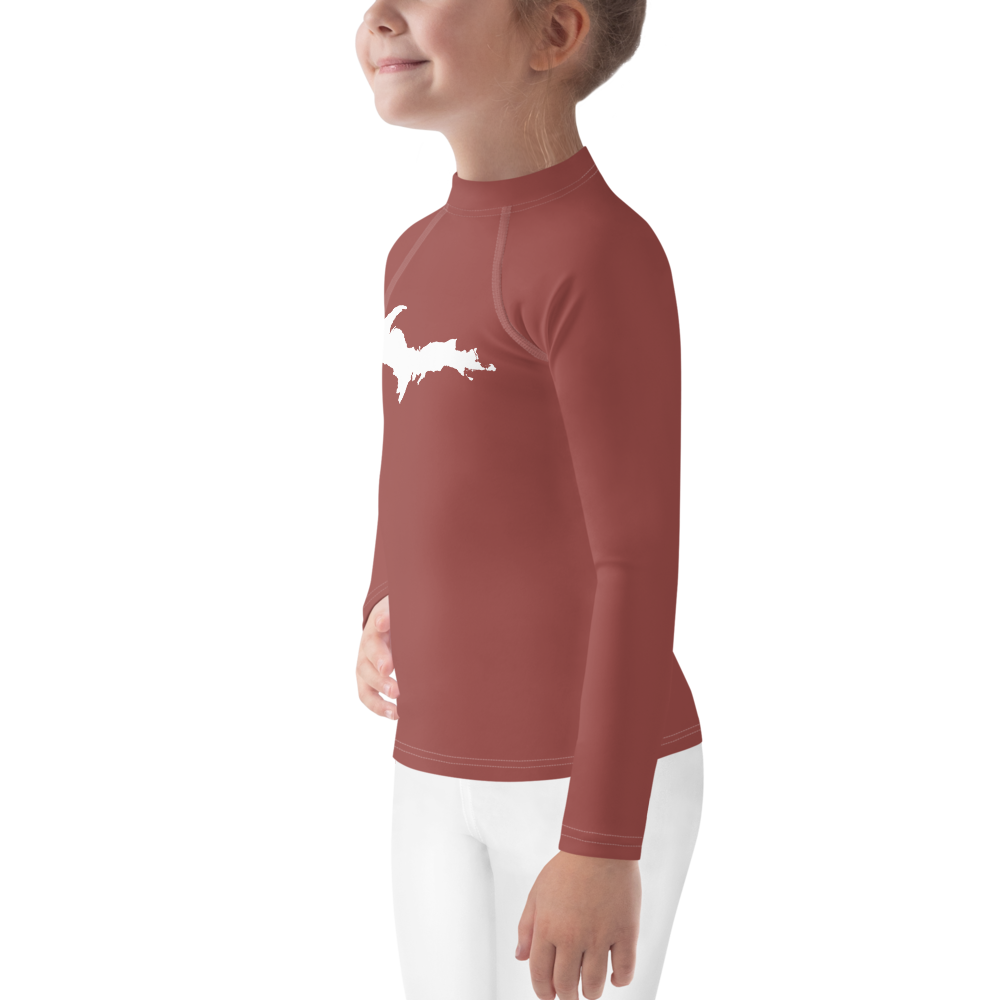 Michigan Upper Peninsula Rash Guard (w/ UP Outline) | Toddler - Ore Dock Red