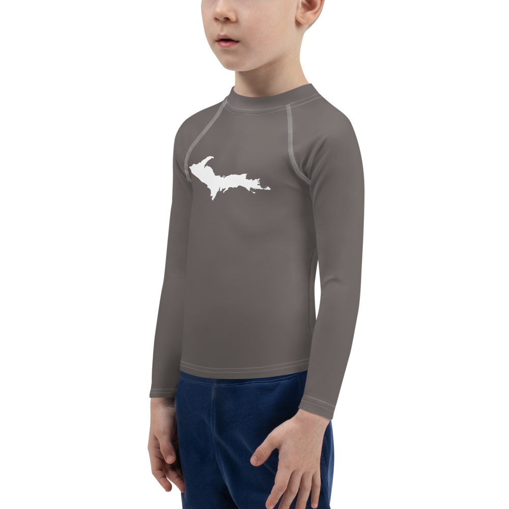 Michigan Upper Peninsula Rash Guard (w/ UP Outline) | Toddler - Warren Tank Grey