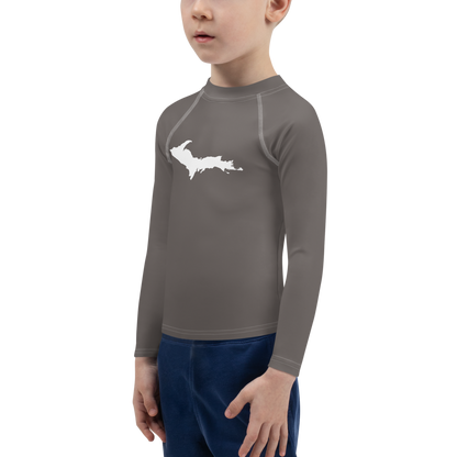 Michigan Upper Peninsula Rash Guard (w/ UP Outline) | Toddler - Warren Tank Grey