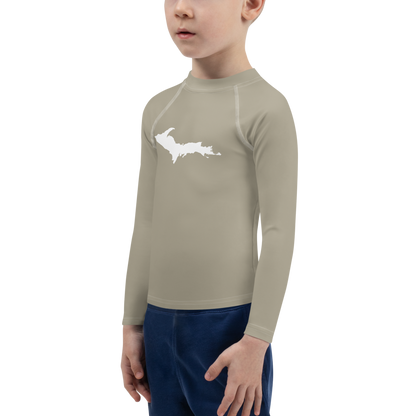 Michigan Upper Peninsula Rash Guard (w/ UP Outline) | Toddler - Petoskey Store Beige