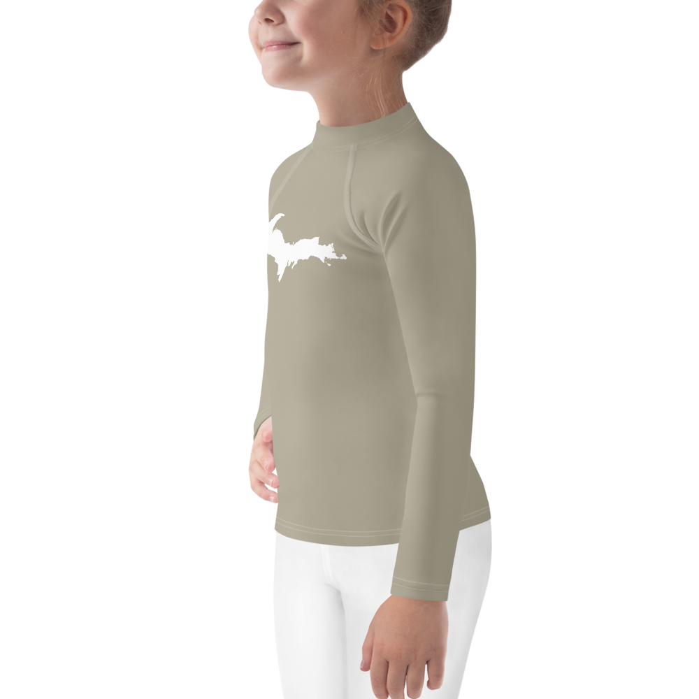 Michigan Upper Peninsula Rash Guard (w/ UP Outline) | Toddler - Petoskey Store Beige