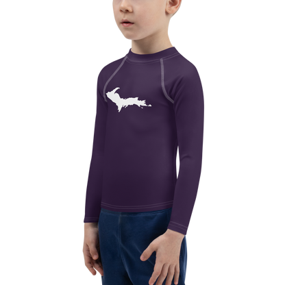 Michigan Upper Peninsula Rash Guard (w/ UP Outline) | Toddler - Blackcurrant