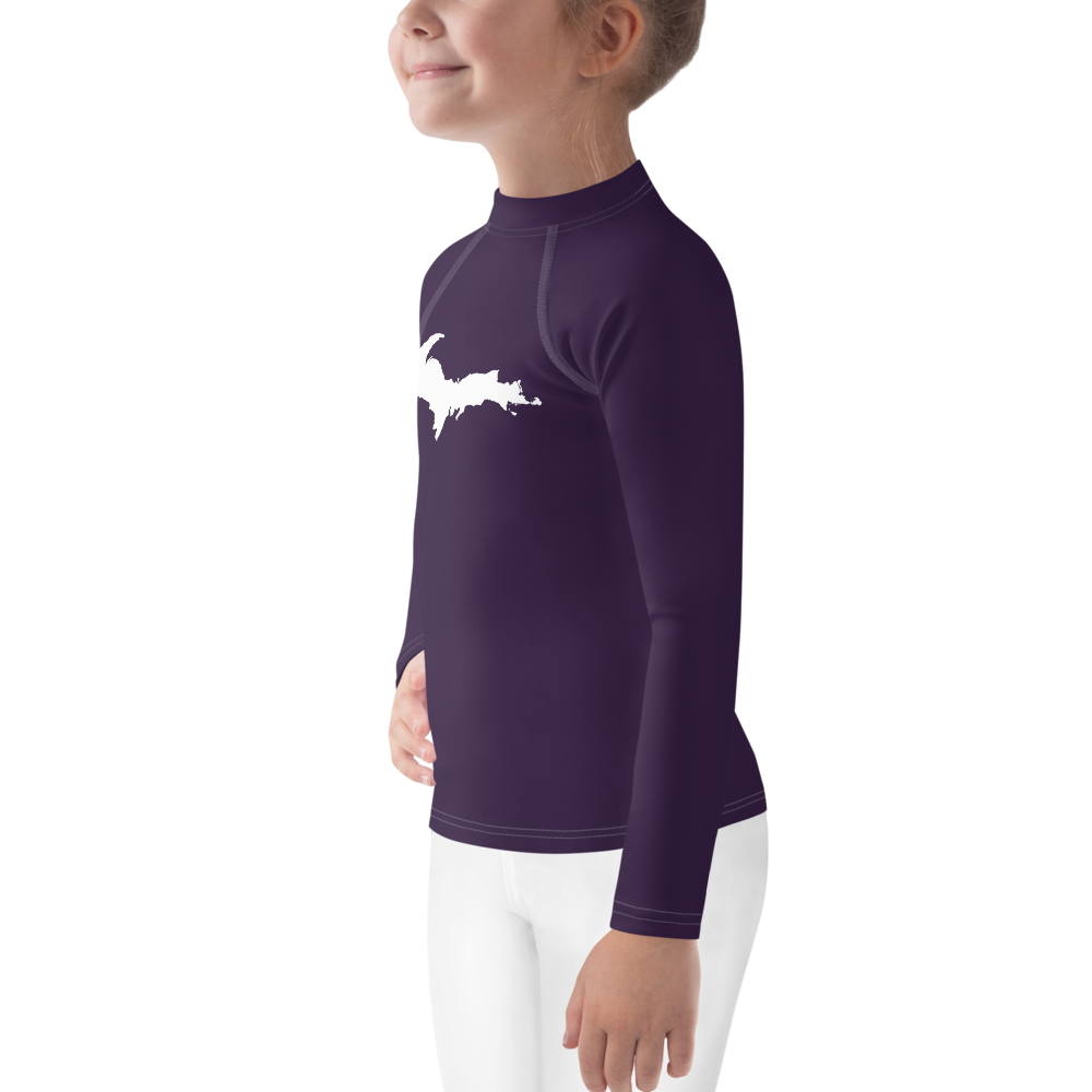 Michigan Upper Peninsula Rash Guard (w/ UP Outline) | Toddler - Blackcurrant