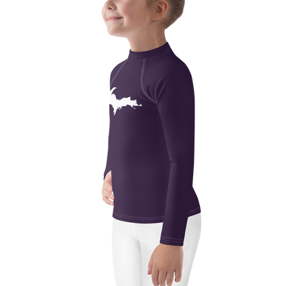 Michigan Upper Peninsula Rash Guard (w/ UP Outline) | Toddler - Blackcurrant