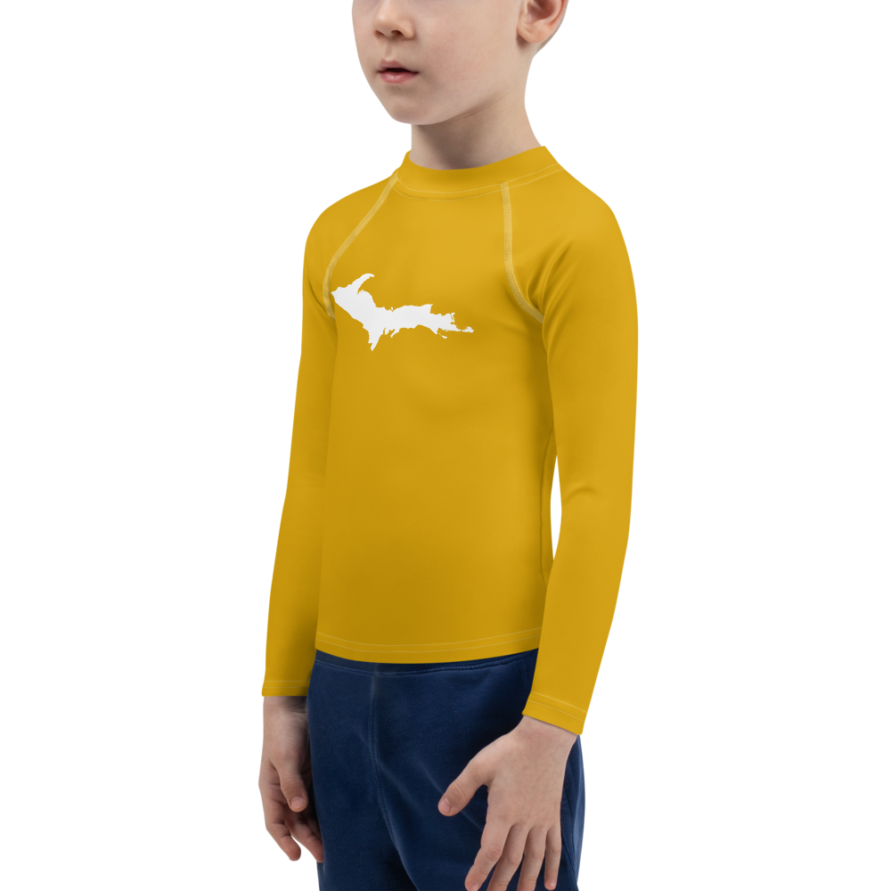 Michigan Upper Peninsula Rash Guard (w/ UP Outline) | Toddler - Gold