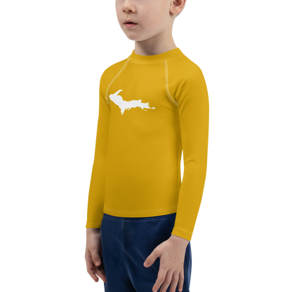 Michigan Upper Peninsula Rash Guard (w/ UP Outline) | Toddler - Gold