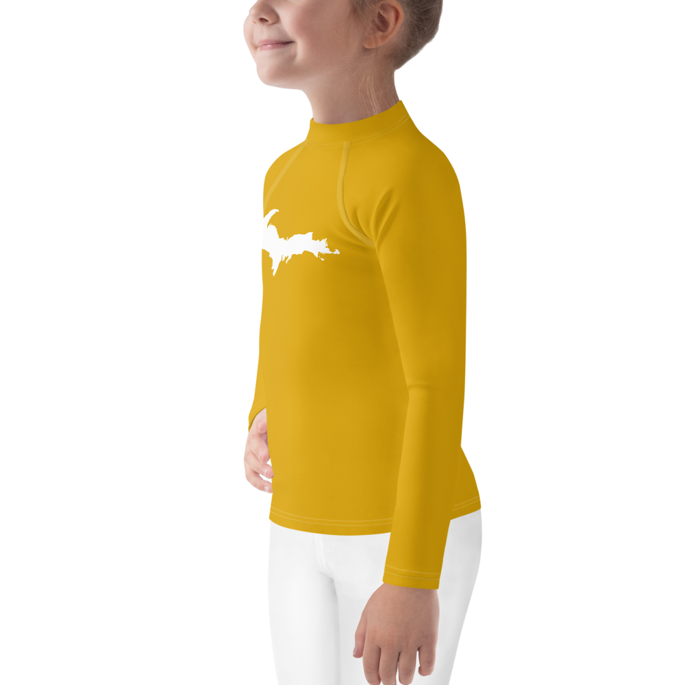 Michigan Upper Peninsula Rash Guard (w/ UP Outline) | Toddler - Gold