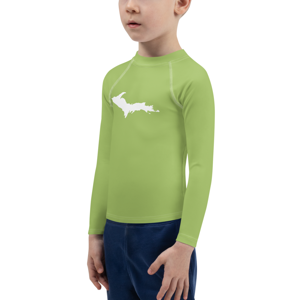 Michigan Upper Peninsula Rash Guard (w/ UP Outline) | Toddler - Gooseberry Green