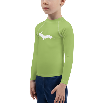 Michigan Upper Peninsula Rash Guard (w/ UP Outline) | Toddler - Gooseberry Green