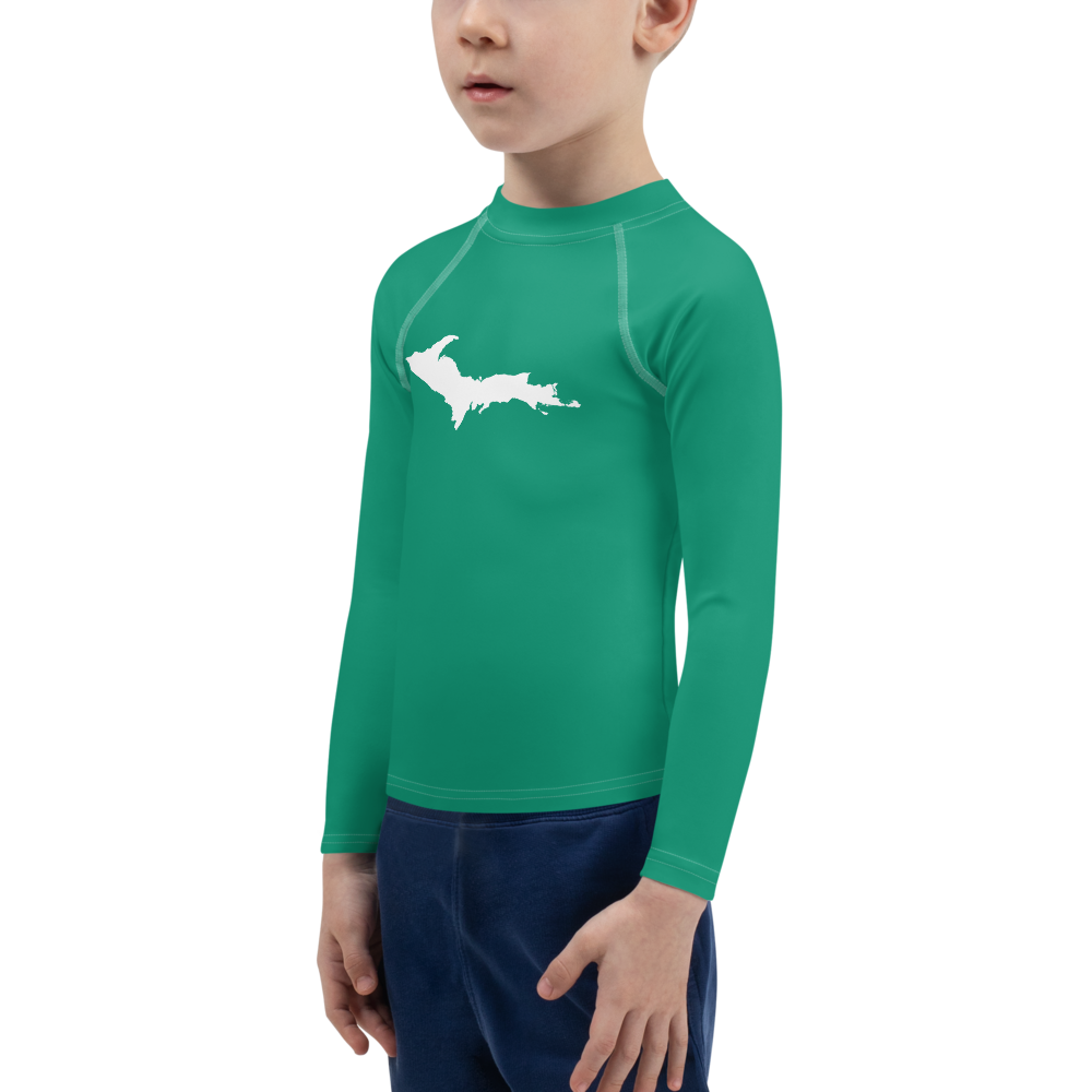 Michigan Upper Peninsula Rash Guard (w/ UP Outline) | Toddler - Emerald Green