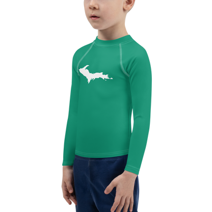 Michigan Upper Peninsula Rash Guard (w/ UP Outline) | Toddler - Emerald Green