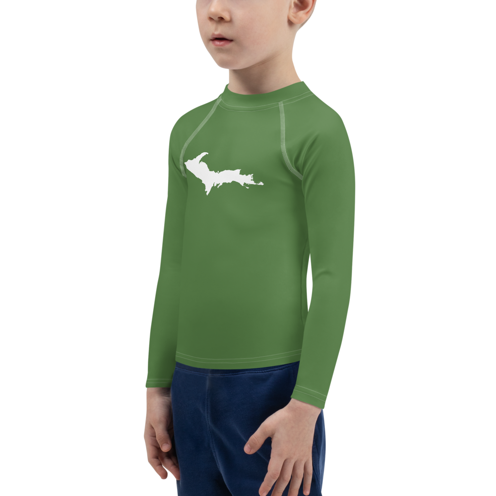 Michigan Upper Peninsula Rash Guard (w/ UP Outline) | Toddler - Pine Green