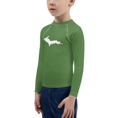 Michigan Upper Peninsula Rash Guard (w/ UP Outline) | Toddler - Pine Green