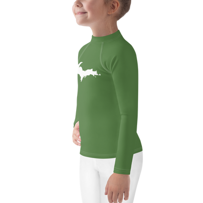 Michigan Upper Peninsula Rash Guard (w/ UP Outline) | Toddler - Pine Green