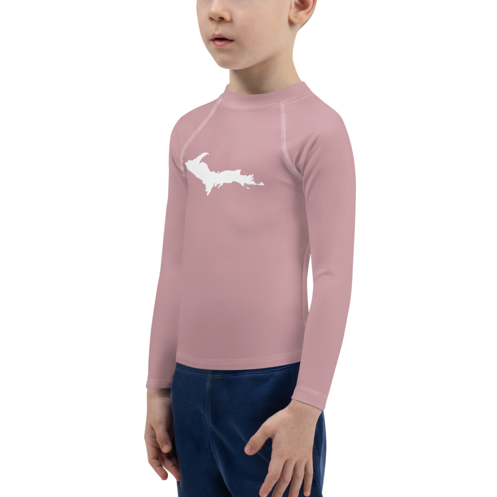 Michigan Upper Peninsula Rash Guard (w/ UP Outline) | Toddler - Ruby Red