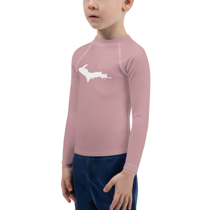 Michigan Upper Peninsula Rash Guard (w/ UP Outline) | Toddler - Ruby Red