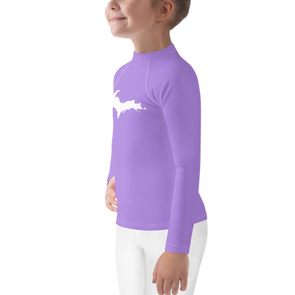 Michigan Upper Peninsula Rash Guard (w/ UP Outline) | Toddler - Lavender