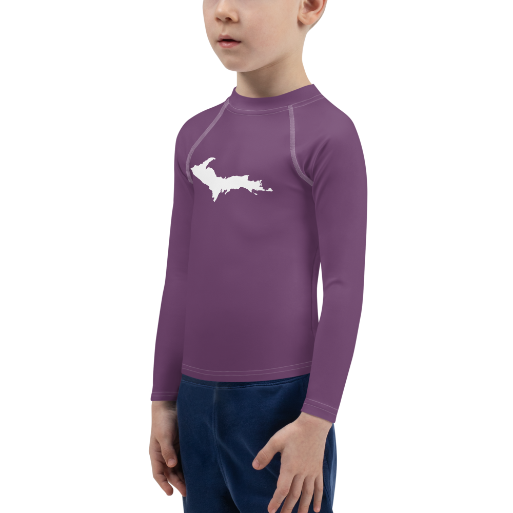 Michigan Upper Peninsula Rash Guard (w/ UP Outline) | Toddler - Plum