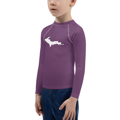 Michigan Upper Peninsula Rash Guard (w/ UP Outline) | Toddler - Plum