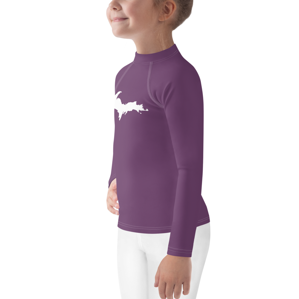 Michigan Upper Peninsula Rash Guard (w/ UP Outline) | Toddler - Plum