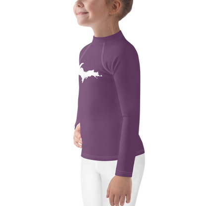 Michigan Upper Peninsula Rash Guard (w/ UP Outline) | Toddler - Plum