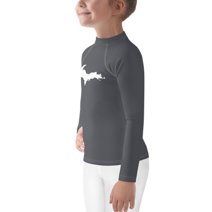 Michigan Upper Peninsula Rash Guard (w/ UP Outline) | Toddler - Iron Ore Grey