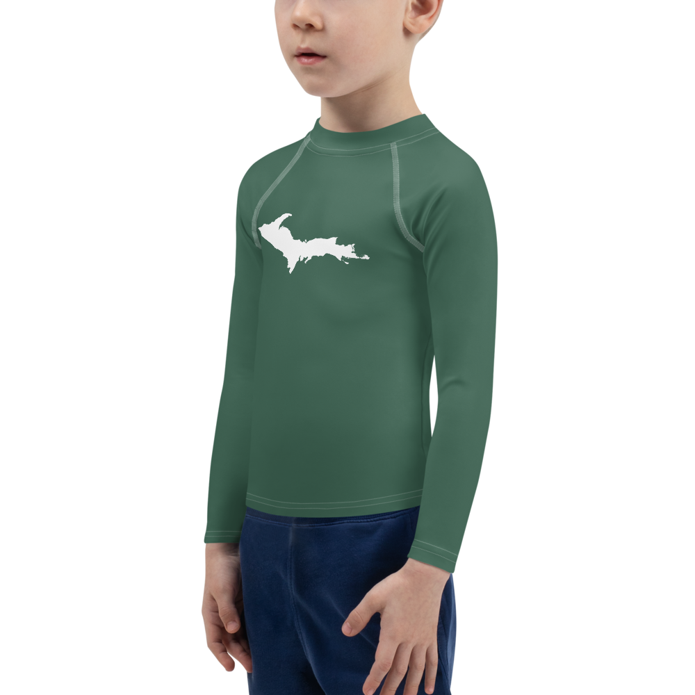 Michigan Upper Peninsula Rash Guard (w/ UP Outline) | Toddler - Ginger Ale Green