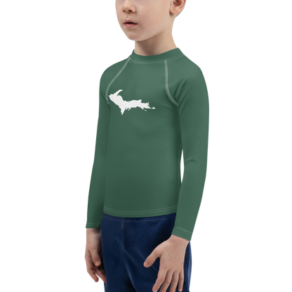 Michigan Upper Peninsula Rash Guard (w/ UP Outline) | Toddler - Ginger Ale Green