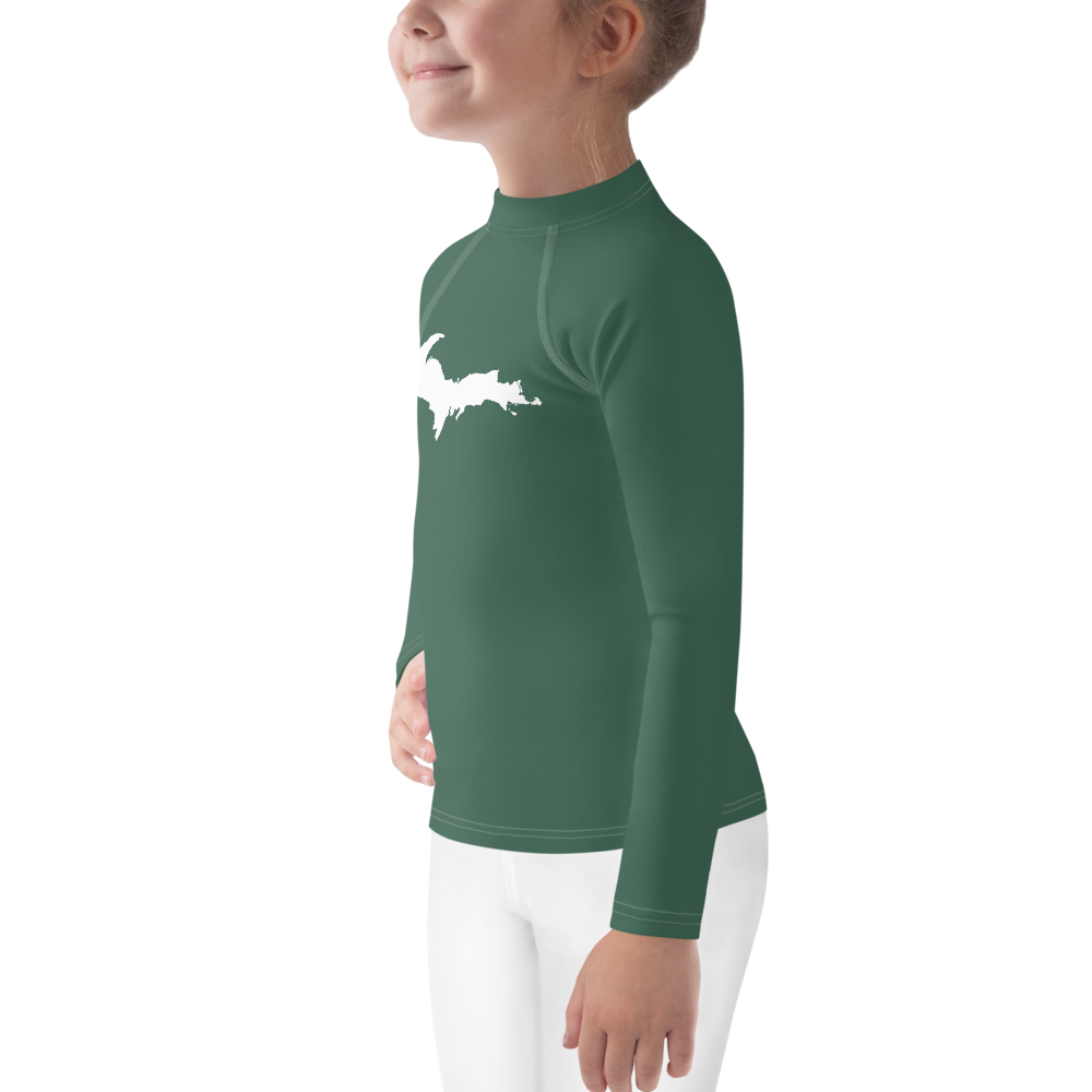 Michigan Upper Peninsula Rash Guard (w/ UP Outline) | Toddler - Ginger Ale Green