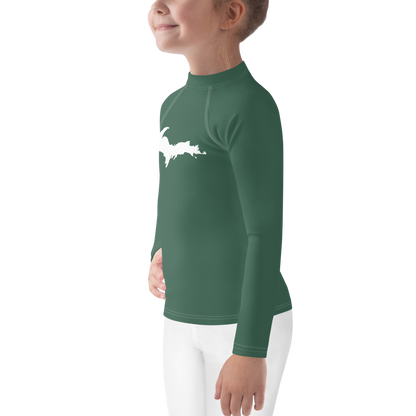 Michigan Upper Peninsula Rash Guard (w/ UP Outline) | Toddler - Ginger Ale Green