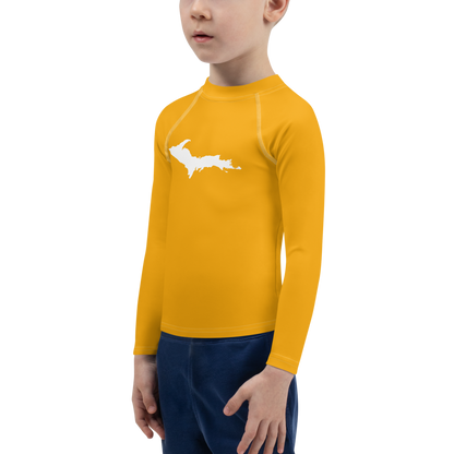 Michigan Upper Peninsula Rash Guard (w/ UP Outline) | Toddler - Birch Bark Orange