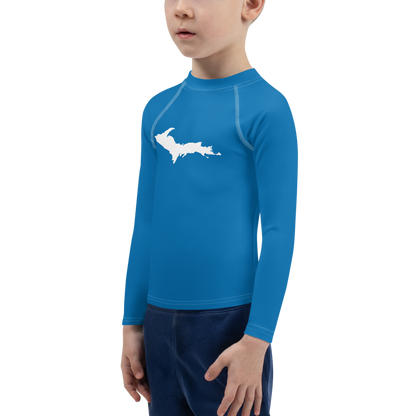 Michigan Upper Peninsula Rash Guard (w/ UP Outline) | Toddler - Azure