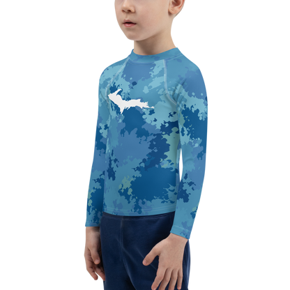 Michigan Upper Peninsula Rash Guard (w/ UP Outline) | Toddler - Great Lakes Camo