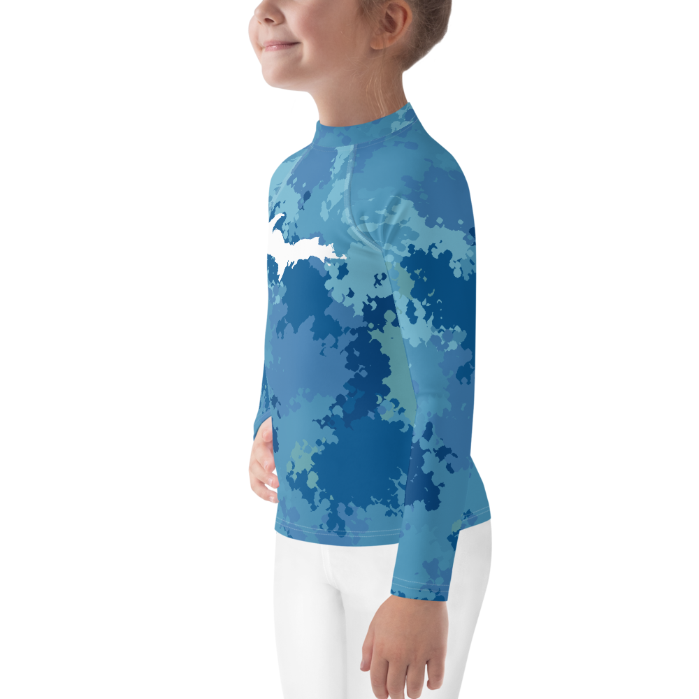 Michigan Upper Peninsula Rash Guard (w/ UP Outline) | Toddler - Great Lakes Camo