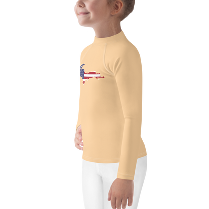 Michigan Upper Peninsula Rash Guard (w/ UP USA Flag) | Toddler - Pale Apricot