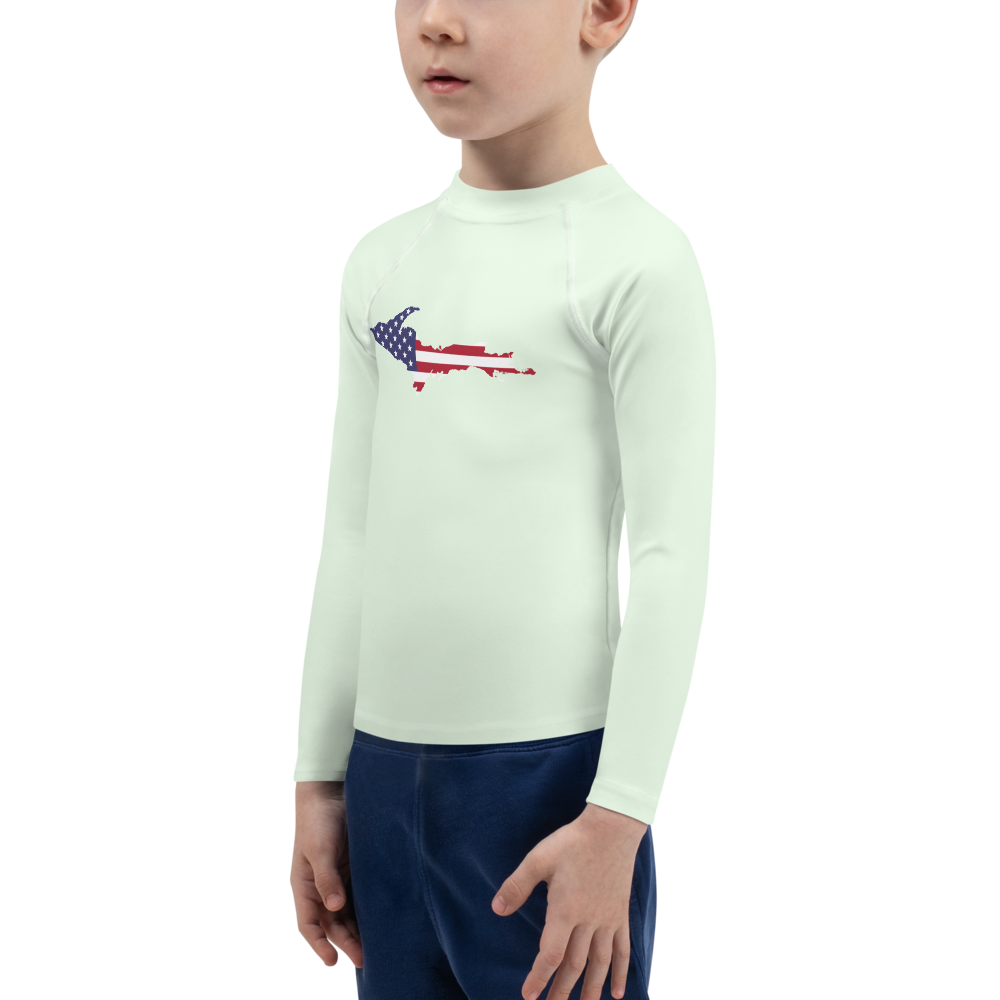 Michigan Upper Peninsula Rash Guard (w/ UP Outline) | Toddler - Dew Green