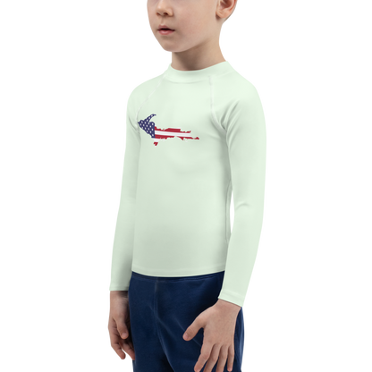 Michigan Upper Peninsula Rash Guard (w/ UP Outline) | Toddler - Dew Green