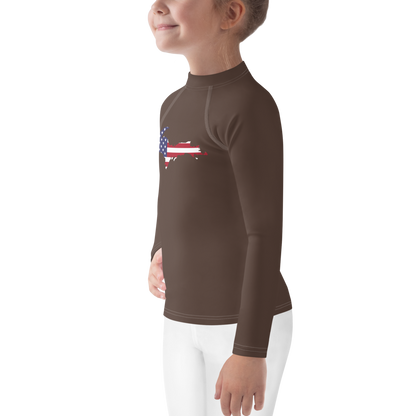 Michigan Upper Peninsula Rash Guard (w/ UP USA Flag) | Toddler - Hickory Color