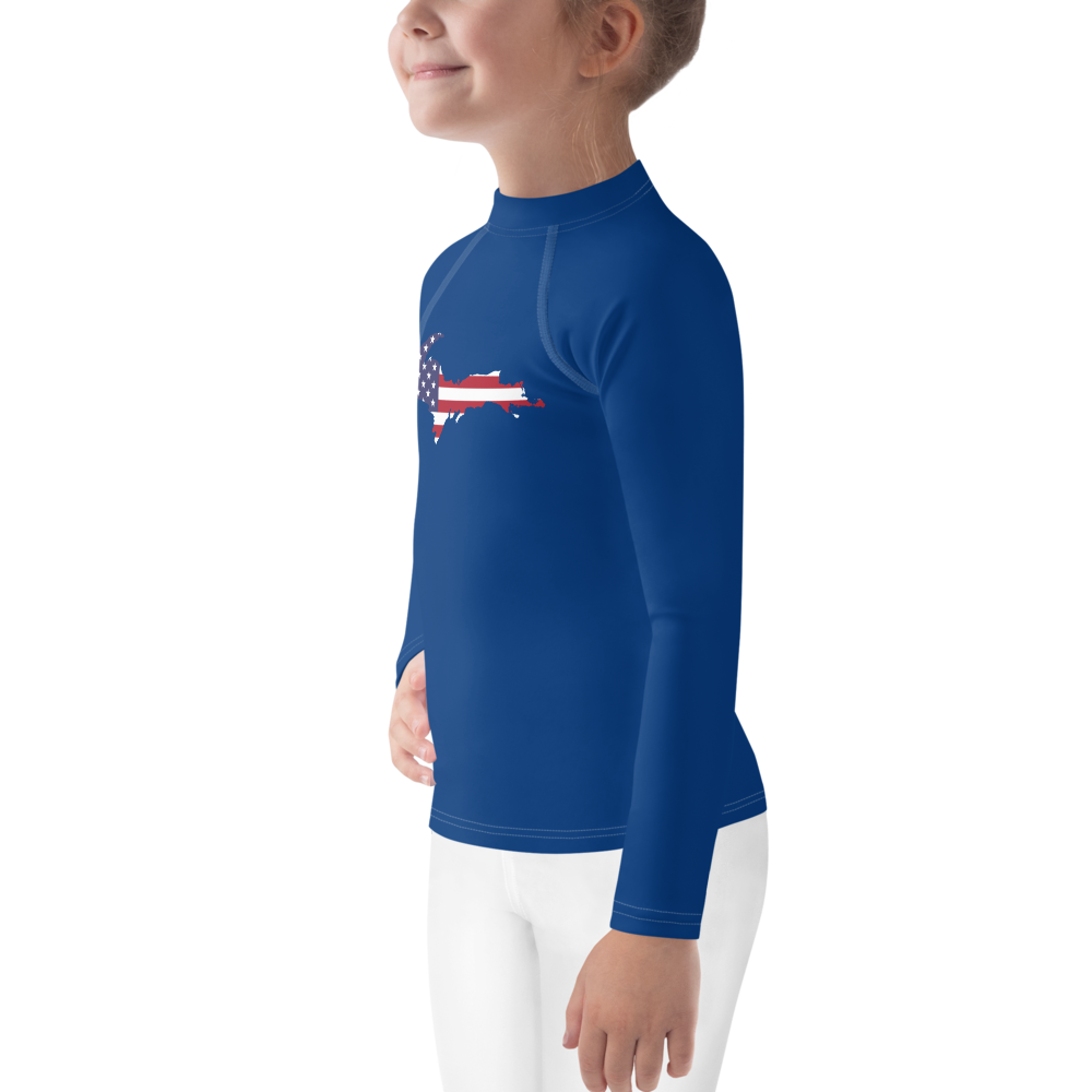 Michigan Upper Peninsula Rash Guard (w/ UP USA Flag) | Toddler - Dearborn Blue