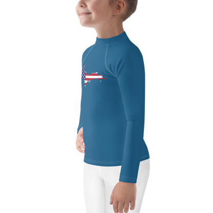 Michigan Upper Peninsula Rash Guard (w/ UP USA Flag) | Toddler - Blueberry