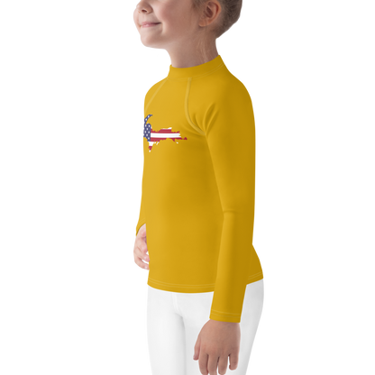 Michigan Upper Peninsula Rash Guard (w/ UP USA Flag) | Toddler - Gold