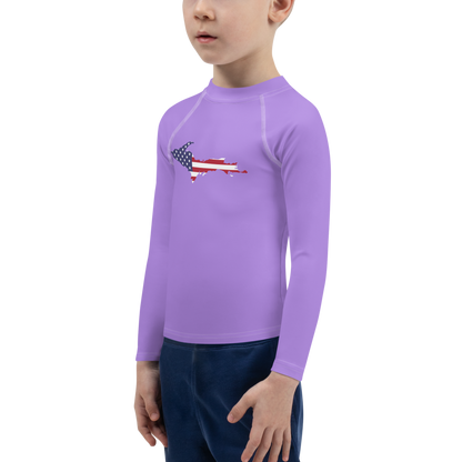 Michigan Upper Peninsula Rash Guard (w/ UP USA Flag) | Toddler - Lavender